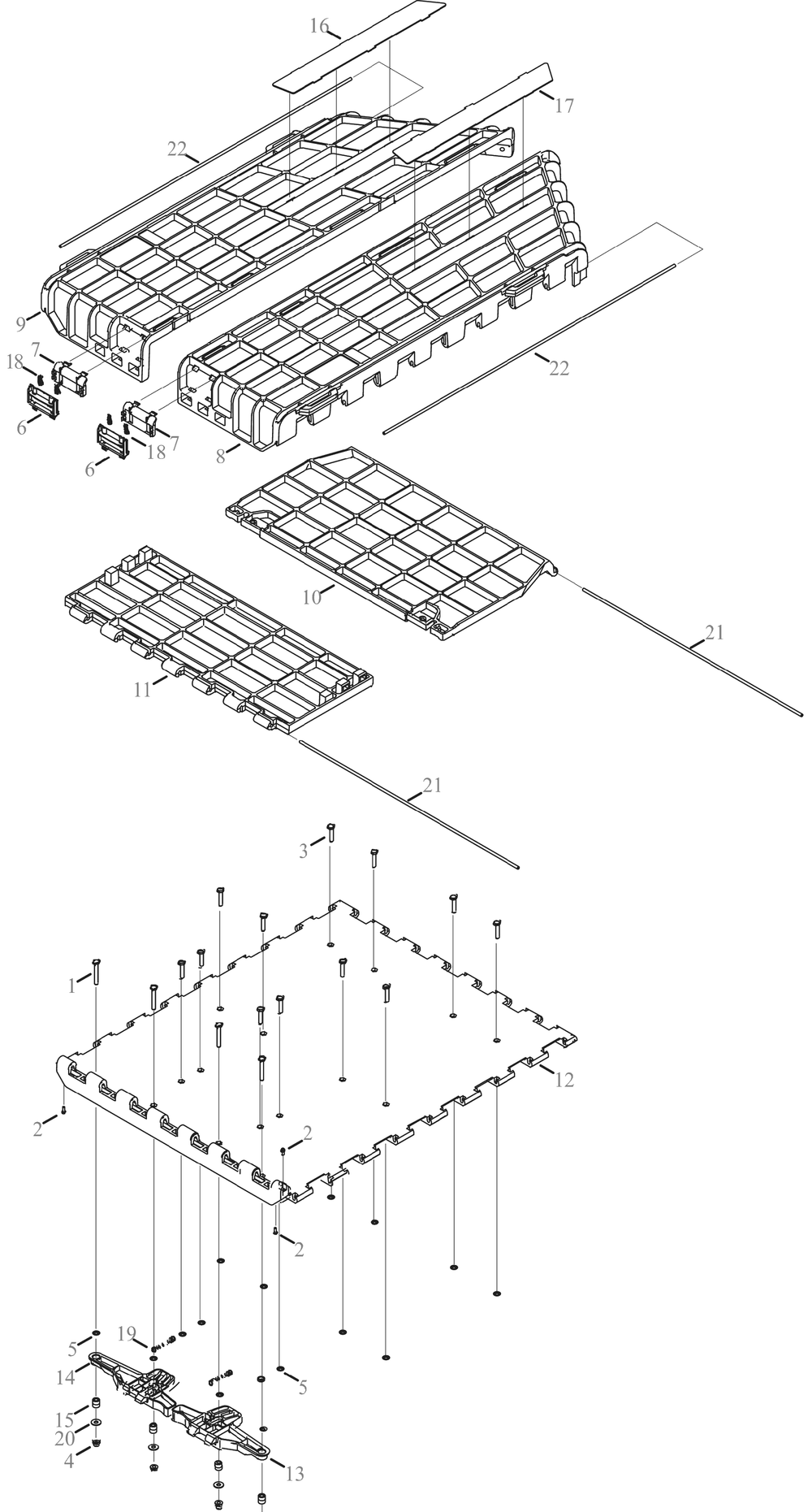 Bed Assembly Diagram and Parts List for 19B40026OEM (EZS)(2016) Cub Cadet Lawn Tractor Accessories